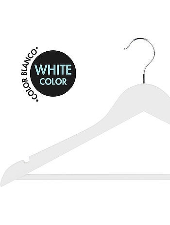 Max home pack 60 perchas de madera color blanco