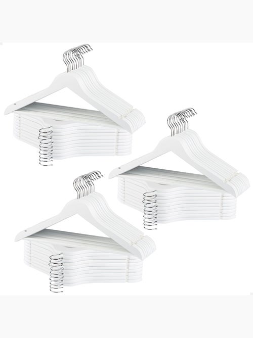 Max home pack 60 perchas de madera color blanco - Kiabi Max home pack 60 perchas de madera color blanco - Kiabi