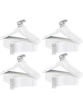 Max home pack 80 perchas de madera color blanco