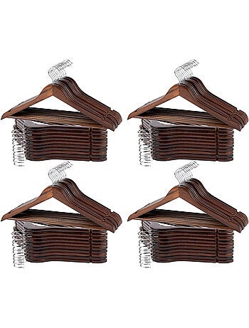 Max home pack 80 perchas de madera color marrón