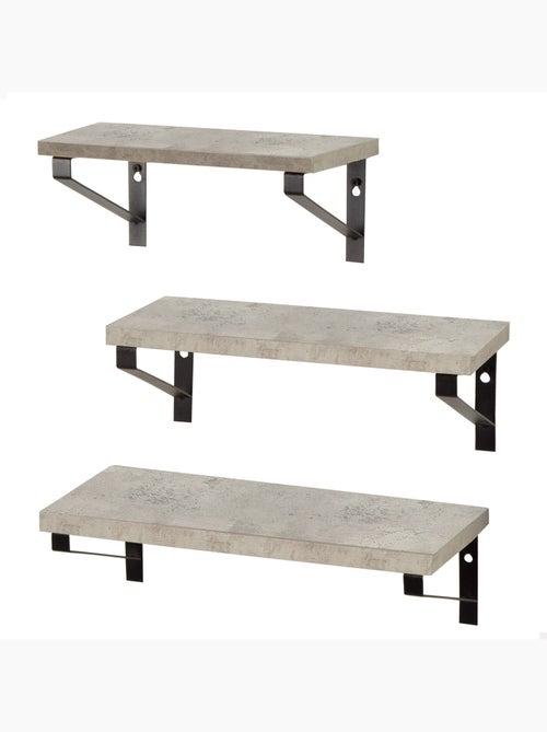 Max home set 3 estantes pared efecto cemento varias medidas - Kiabi