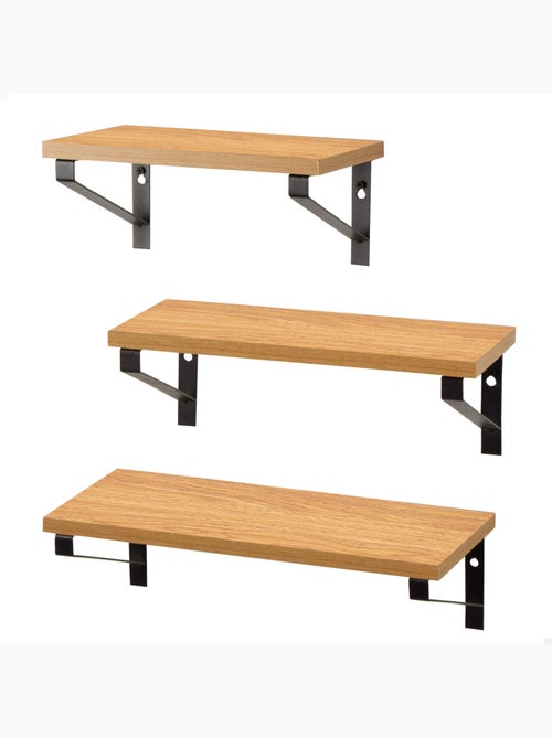 Max home set 3 estantes pared madera varias medidas - Kiabi