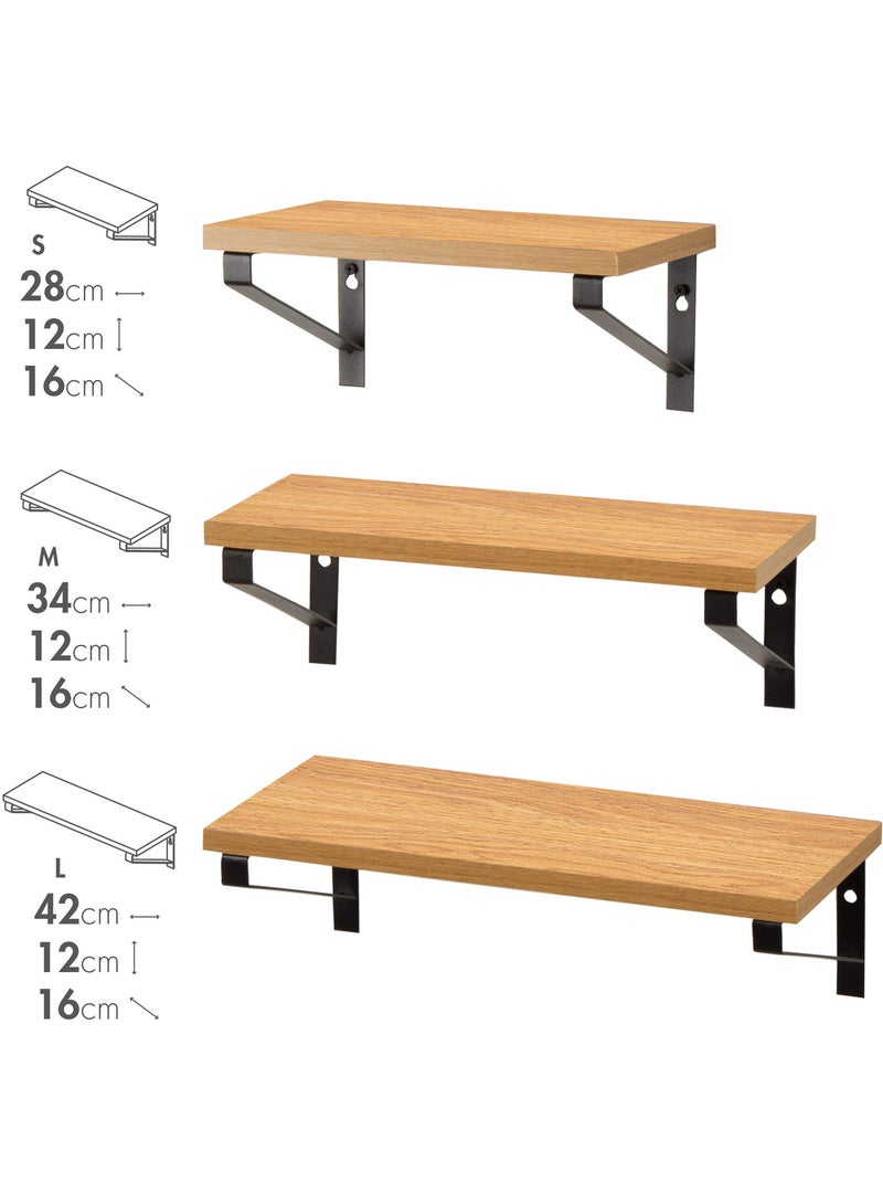Max home set 3 estantes pared madera varias medidas Madera natural - Kiabi