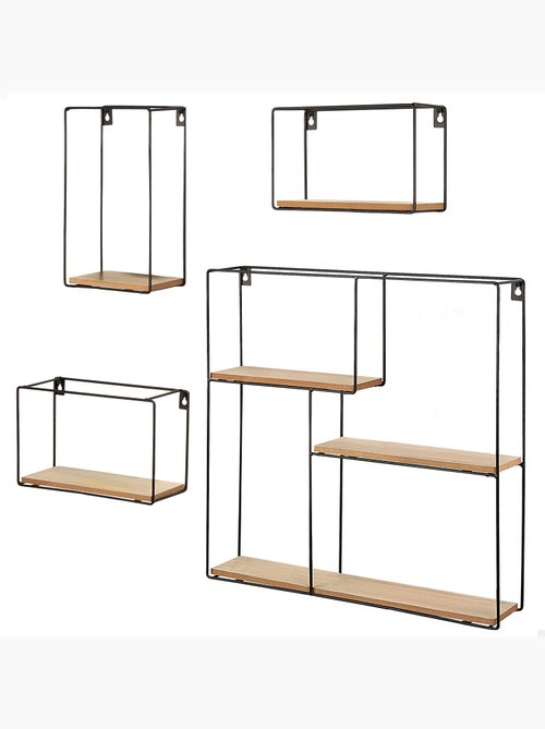 Max home set 4 estanterías pared madera varias medidas - Kiabi