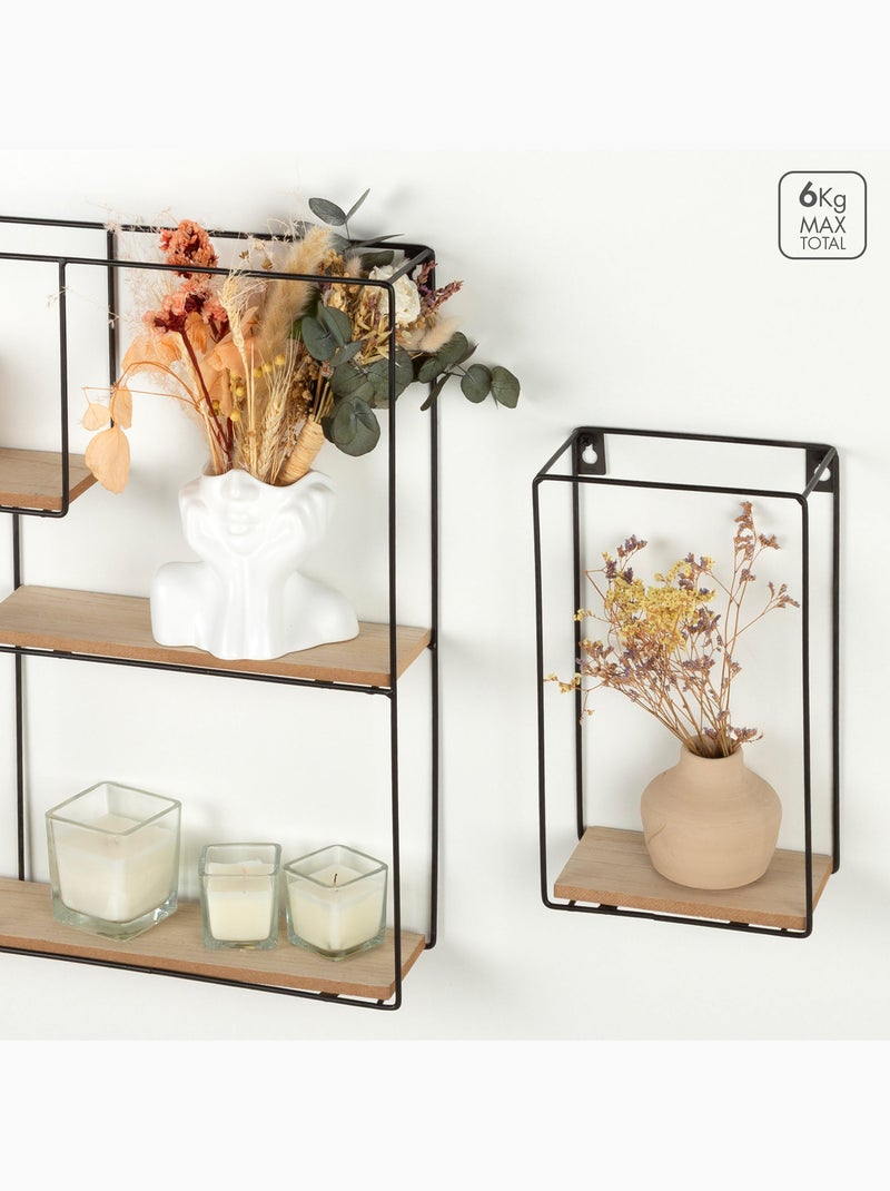 Max home set 4 estanterías pared madera varias medidas Madera natural - Kiabi