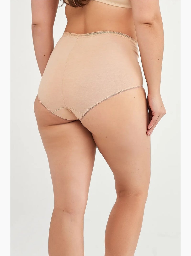Maxi braguita de tiro alto 2 unidades penti Beige arcilla - Kiabi