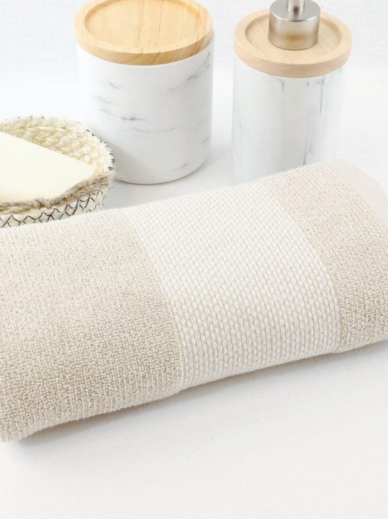 Maxi toalla de baño de algodón lino esponja ALINE Beige - Kiabi