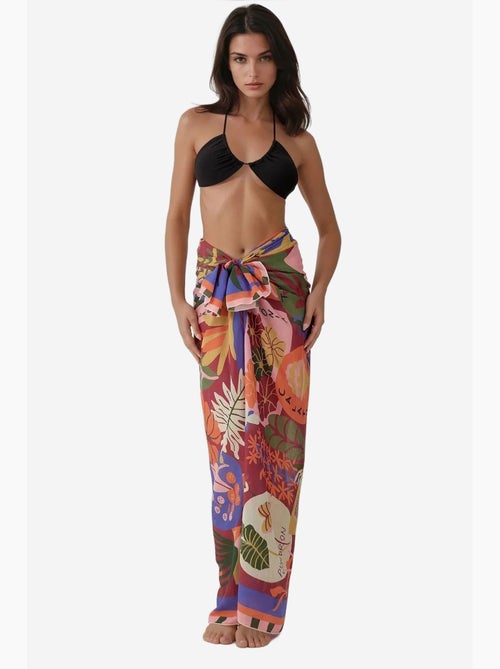 Maxi vestido de playa estampado hiccup - Kiabi Maxi vestido de playa estampado hiccup - Kiabi