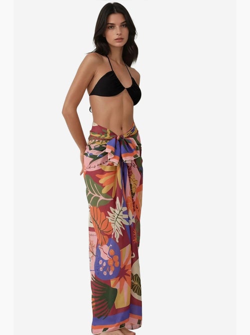 Maxi vestido de playa estampado hiccup - Kiabi Maxi vestido de playa estampado hiccup - Kiabi