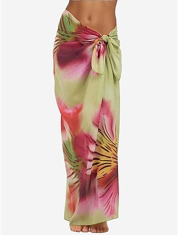 Maxi vestido de playa estampado