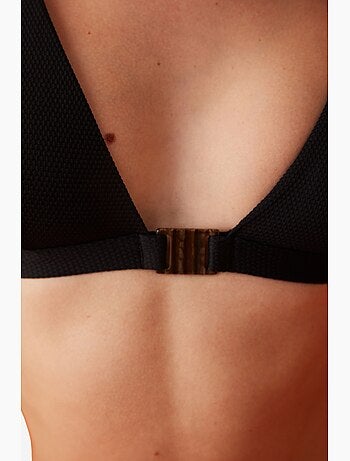 Maya top de bikini con escote de pico profundo y detalle de accesorio penti