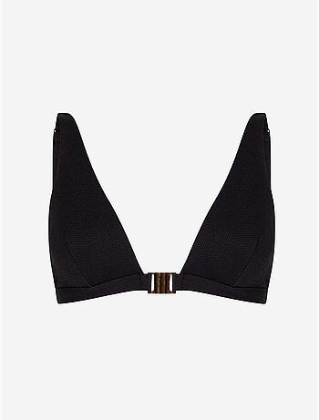 Maya top de bikini con escote de pico profundo y detalle de accesorio penti