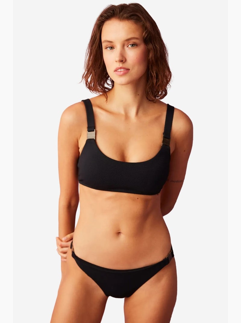 Maya top de bikini con tirantes y detalle de accesorio penti Negro - Kiabi
