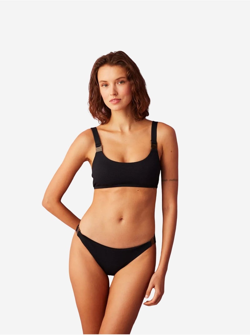 Maya top de bikini con tirantes y detalle de accesorio penti Negro - Kiabi