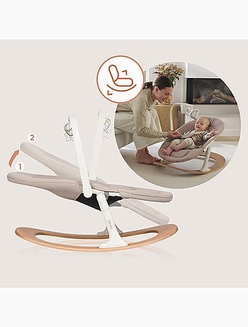 Mecedora para bebé LIONELO Celia - Ultraligera - Hasta 9 kg - Movimiento de balanceo natural