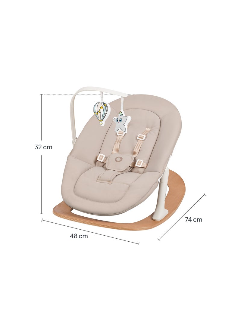 Mecedora para bebé LIONELO Celia - Ultraligera - Hasta 9 kg - Movimiento de balanceo natural Beige - Kiabi