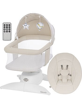 Mecedora y capazo eléctrico de 360° LIONELO Vivi Set - 12 melodías - 3 modos - Mando a distancia
