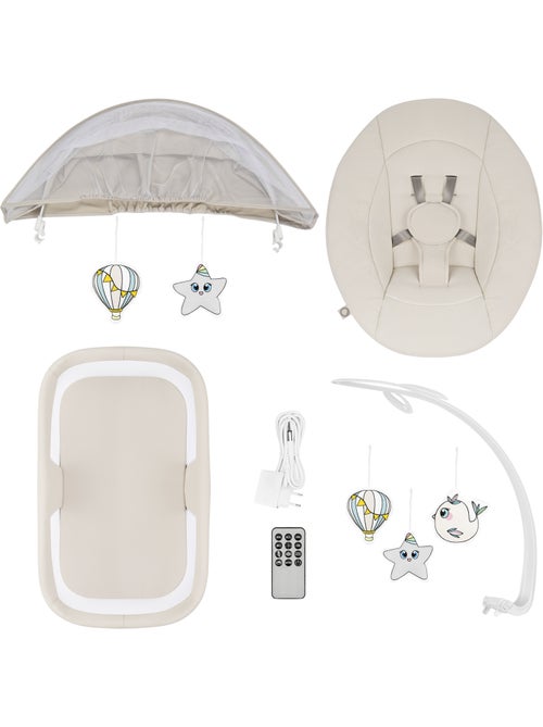 Mecedora y capazo eléctrico de 360° LIONELO Vivi Set - 12 melodías - 3 modos - Mando a distancia - Kiabi Mecedora y capazo eléctrico de 360° LIONELO Vivi Set - 12 melodías - 3 modos - Mando a distancia - Kiabi