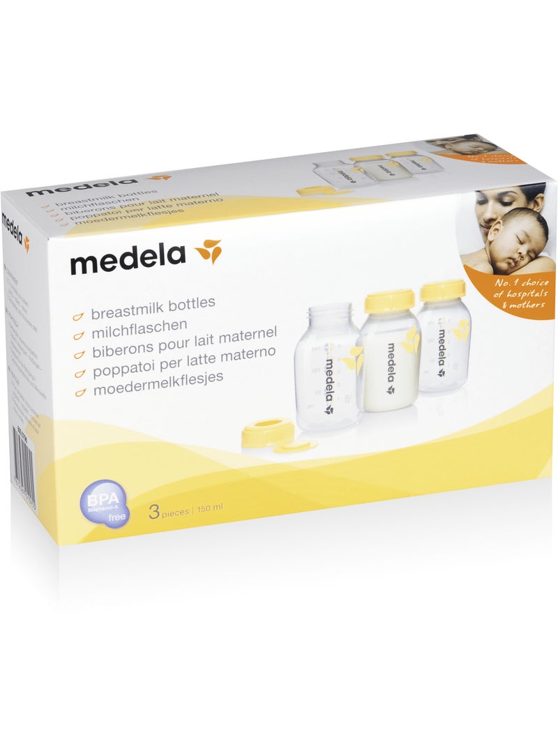 MEDELA - Biberones de recogida 150 ml - lote de 3 - Conservación de leche materna Transparente - Kiabi