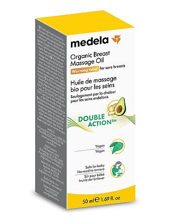 MEDELA - Double Action™ Aceite de masaje orgánico para el pecho 50ml - Alivio