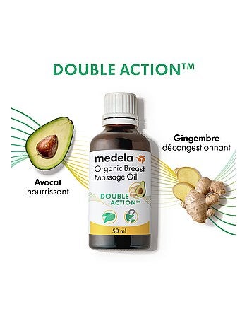 MEDELA - Double Action™ Aceite de masaje orgánico para el pecho 50ml - Alivio