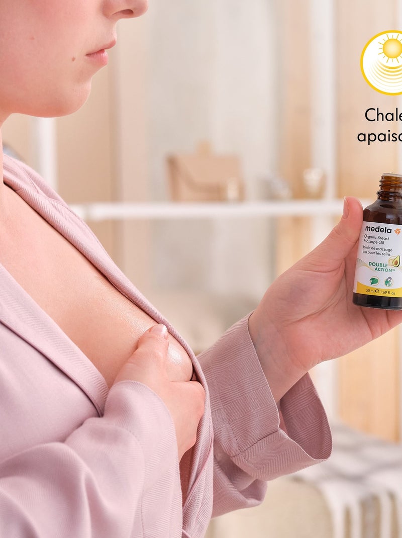 MEDELA - Double Action™ Aceite de masaje orgánico para el pecho 50ml - Alivio Transparente - Kiabi