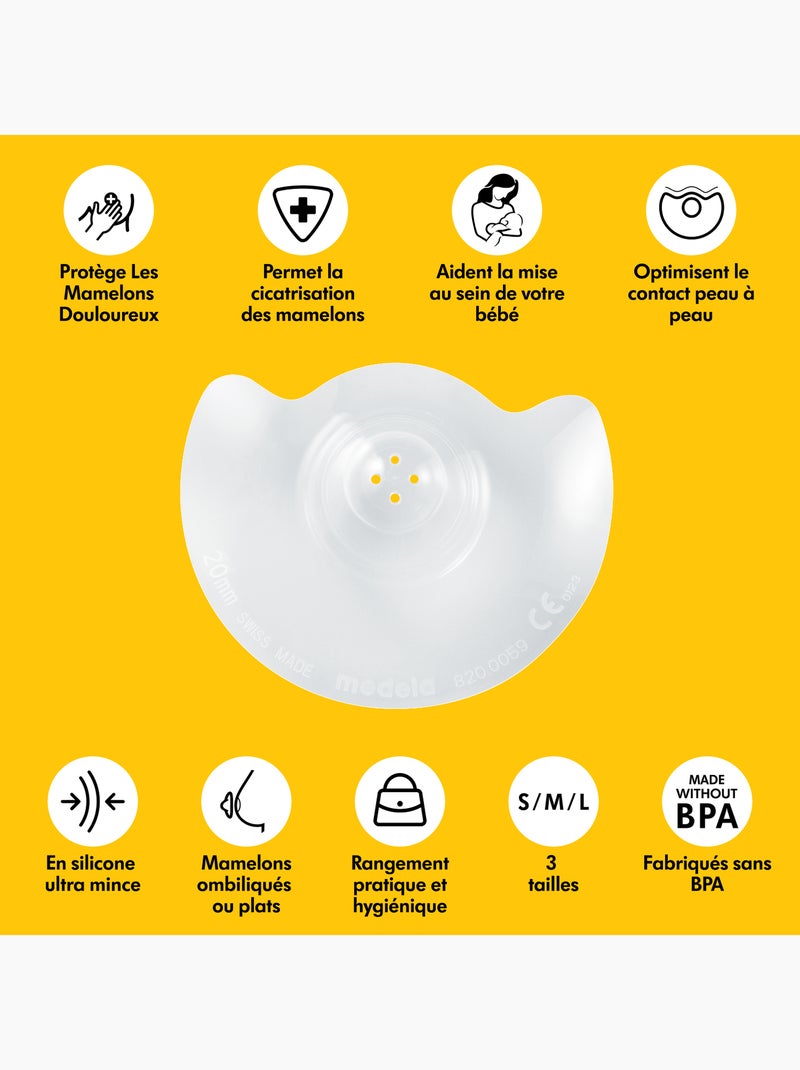 MEDELA - Formas Breast Contact™ Talla L - Confort de lactancia, silicona suave ultrafina, sin BPA. Transparente - Kiabi