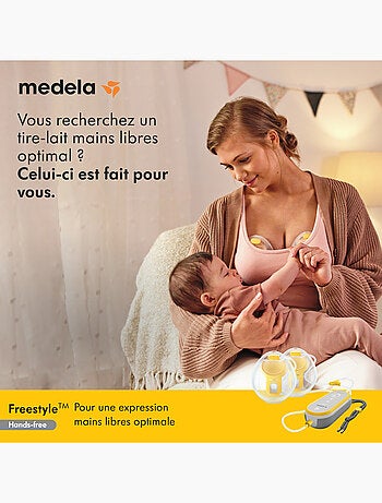 MEDELA - Sacaleches eléctrico doble Freestyle Hands Free 21 mm / 24 mm - Discreto y portátil