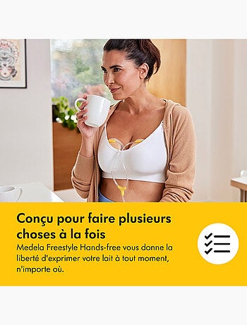 MEDELA - Sacaleches eléctrico doble Freestyle Hands Free 21 mm / 24 mm - Discreto y portátil