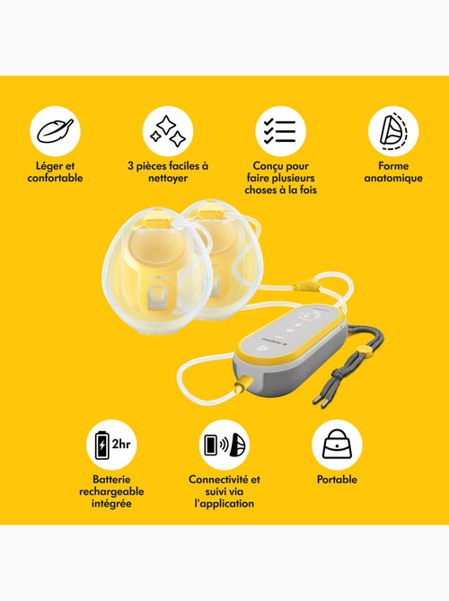 MEDELA - Sacaleches eléctrico doble Freestyle Hands Free 21 mm / 24 mm - Discreto y portátil - Kiabi