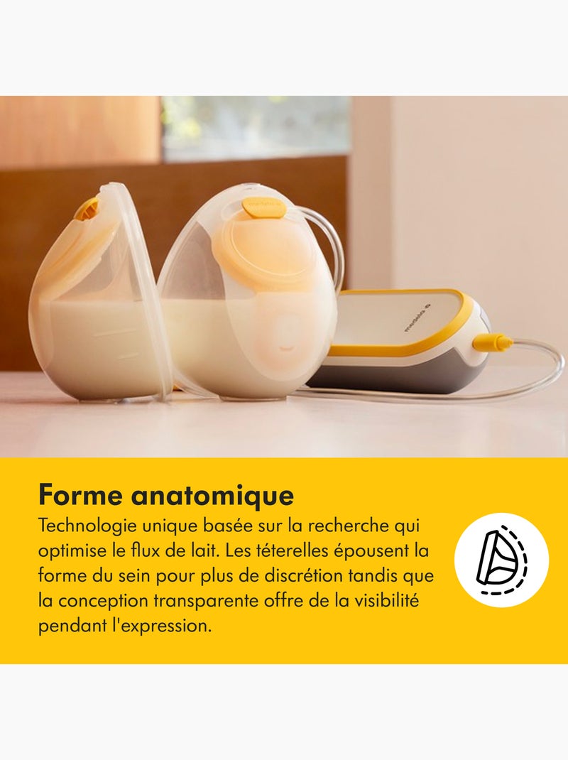 MEDELA - Sacaleches eléctrico doble Freestyle Hands Free 21 mm / 24 mm - Discreto y portátil Transparente - Kiabi