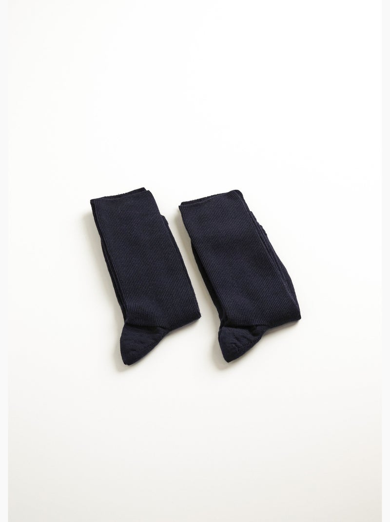 Medias cálidas hasta la rodilla sin compresión - paquete de 2 pares - afibel Azul marino - Kiabi