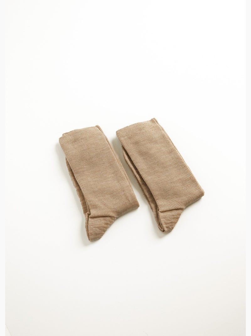 Medias cálidas hasta la rodilla sin compresión - paquete de 2 pares - afibel Beige - Kiabi