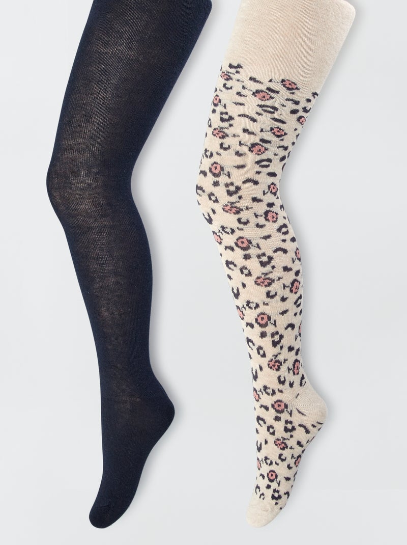 Medias con motivos de fantasía - Pack de 2 BEIGE - Kiabi