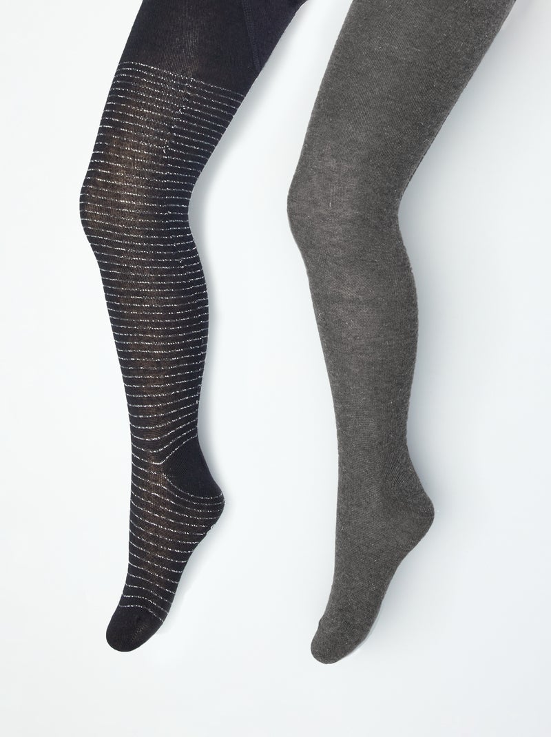 Medias con motivos de fantasía - Pack de 2 NEGRO - Kiabi
