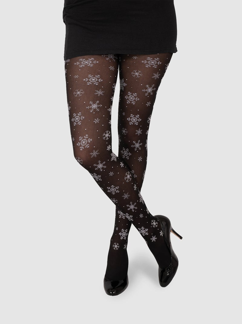 Medias de Navidad 'copos de nieve' negro - Kiabi