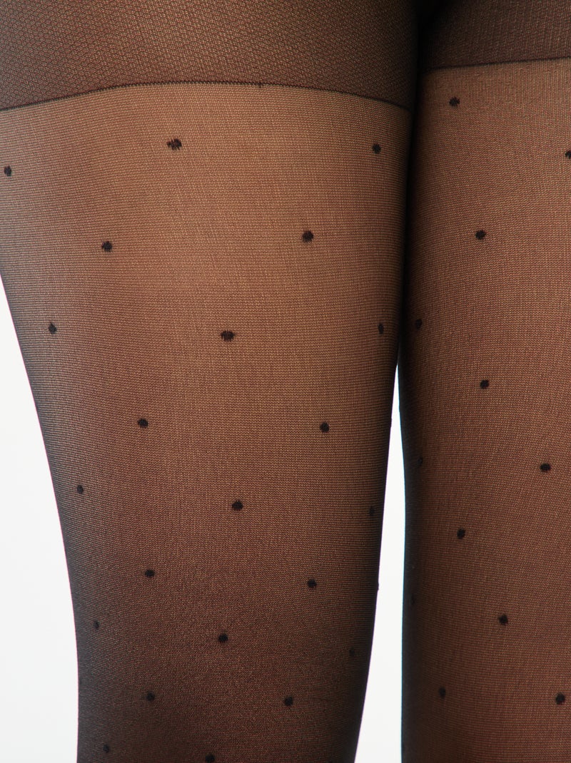 Medias de plumeti de lunares - 30D negro - Kiabi