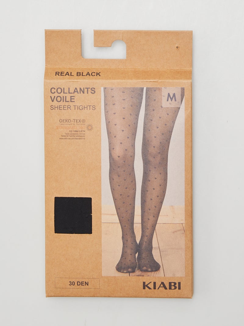 Medias de plumeti negro - Kiabi