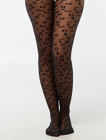 Medias ligeras estampadas con diseño de leopardo
