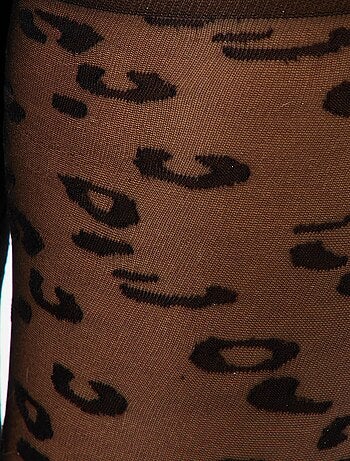Medias ligeras estampadas con diseño de leopardo