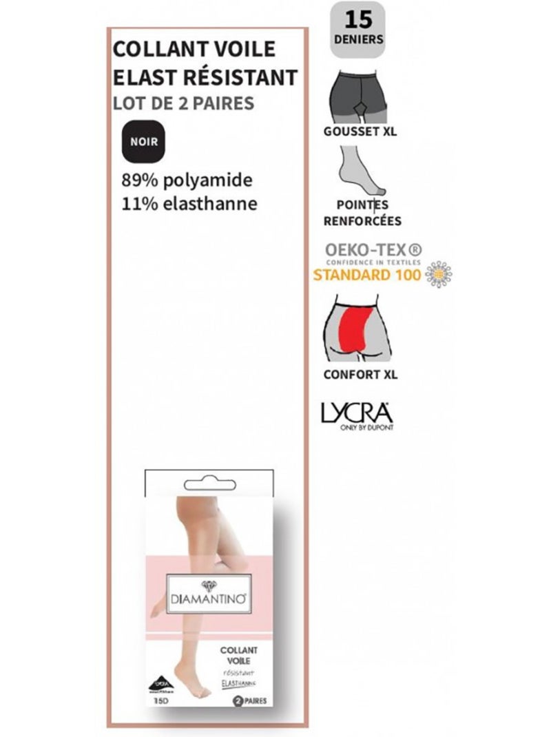Medias Mujer Confort y Resistencia DIAMANTINO - Pack de 4 Negro - Kiabi