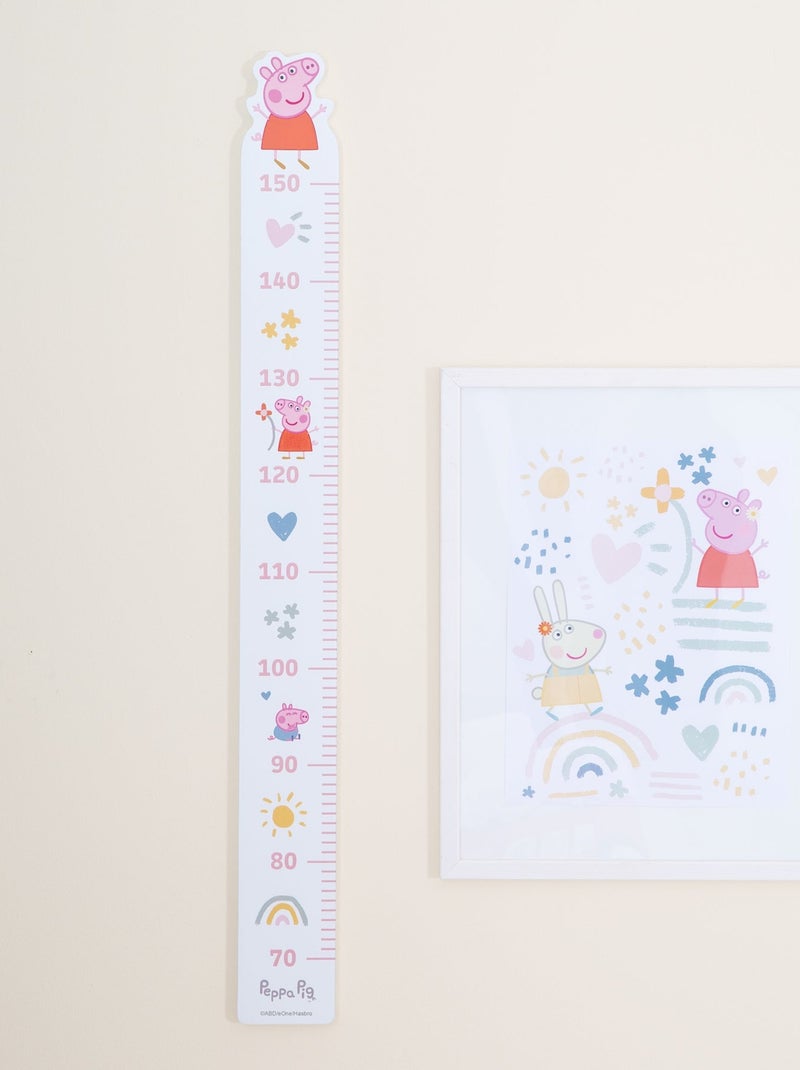 Medidor mural en madera 'Peppa Pig' - ROBA Blanco Rosa - Kiabi