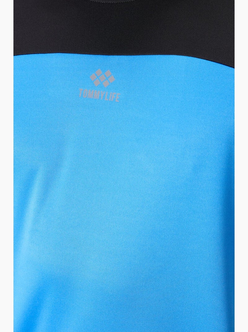 Men's camiseta de cuello redondo color block tommy Azul Negro - Kiabi