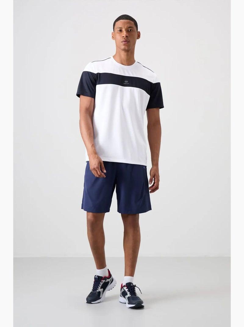 Men's camiseta de cuello redondo color block tommy Blanco Azul - Kiabi