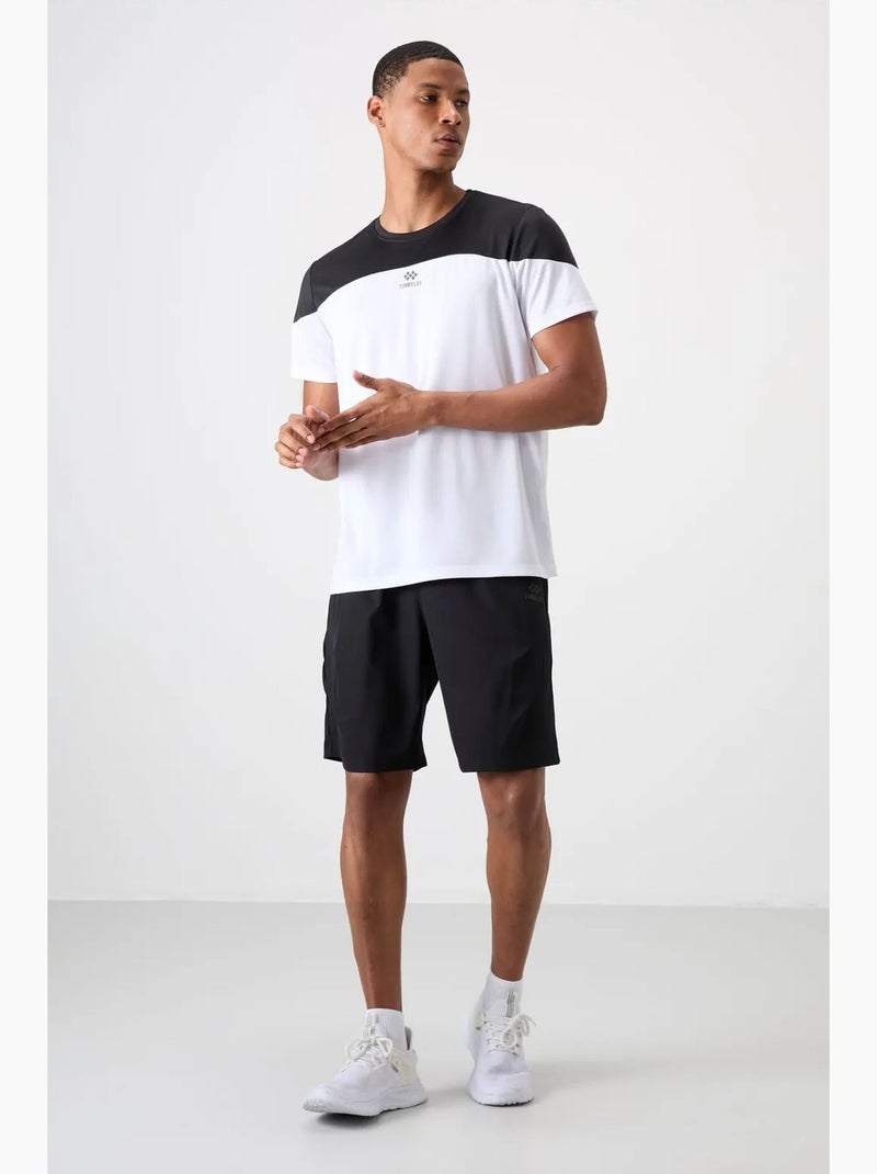 Men's camiseta de cuello redondo color block tommy Blanco Negro - Kiabi