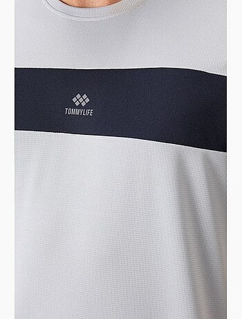Men's camiseta de cuello redondo color block tommy