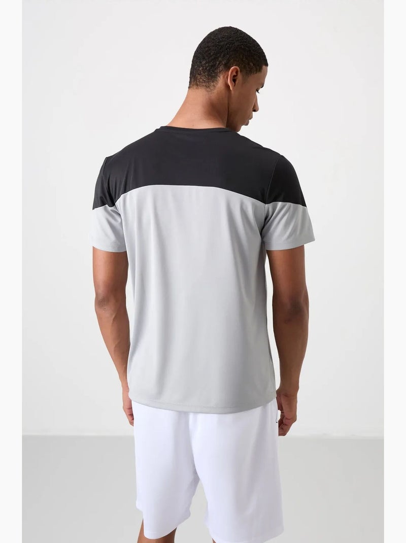 Men's camiseta de cuello redondo color block tommy Negro Gris - Kiabi