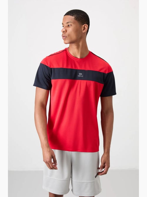 Men's camiseta de cuello redondo color block tommy - Kiabi