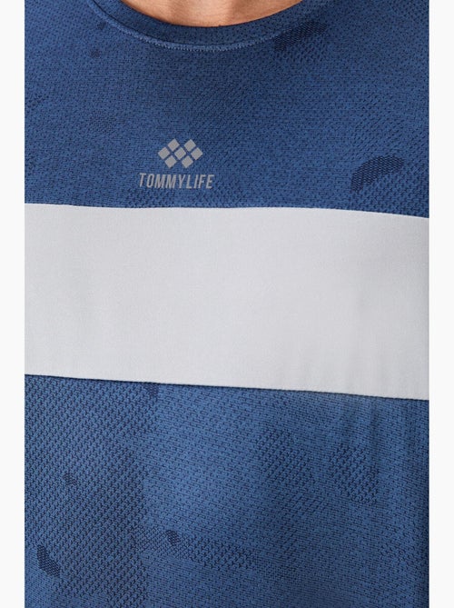 Men's camiseta de cuello redondo con bloques de color tommy - Kiabi
