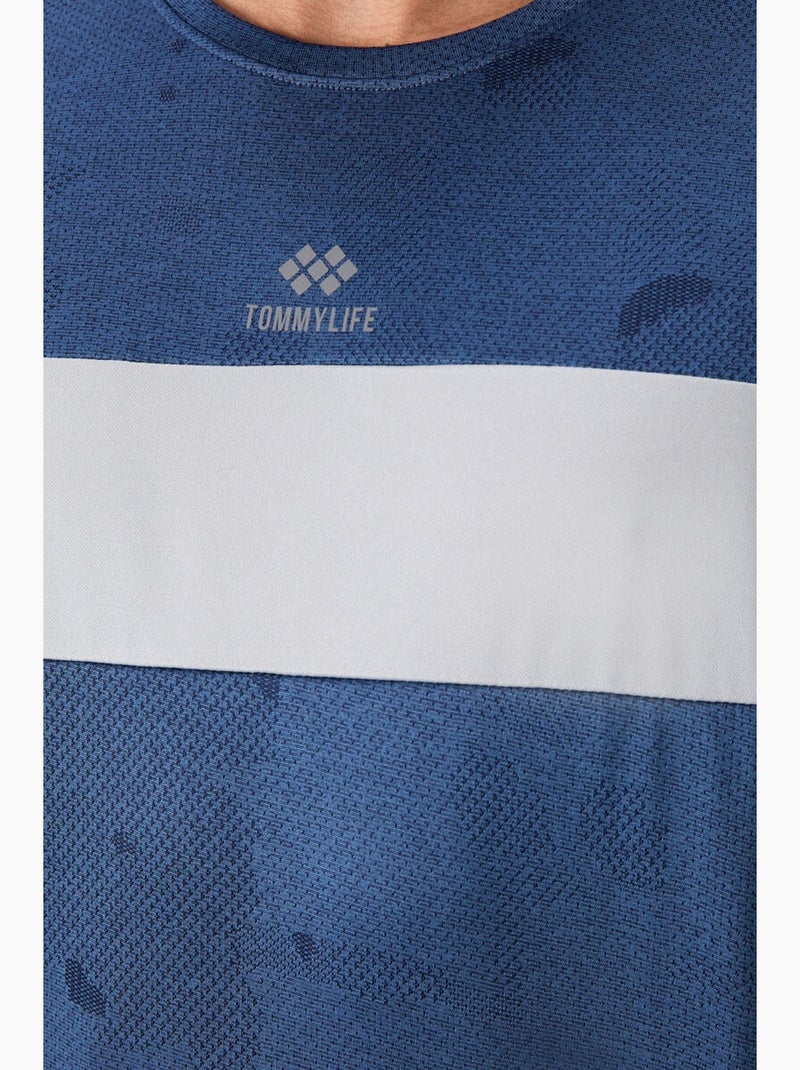 Men's camiseta de cuello redondo con bloques de color tommy Azul Blanco - Kiabi